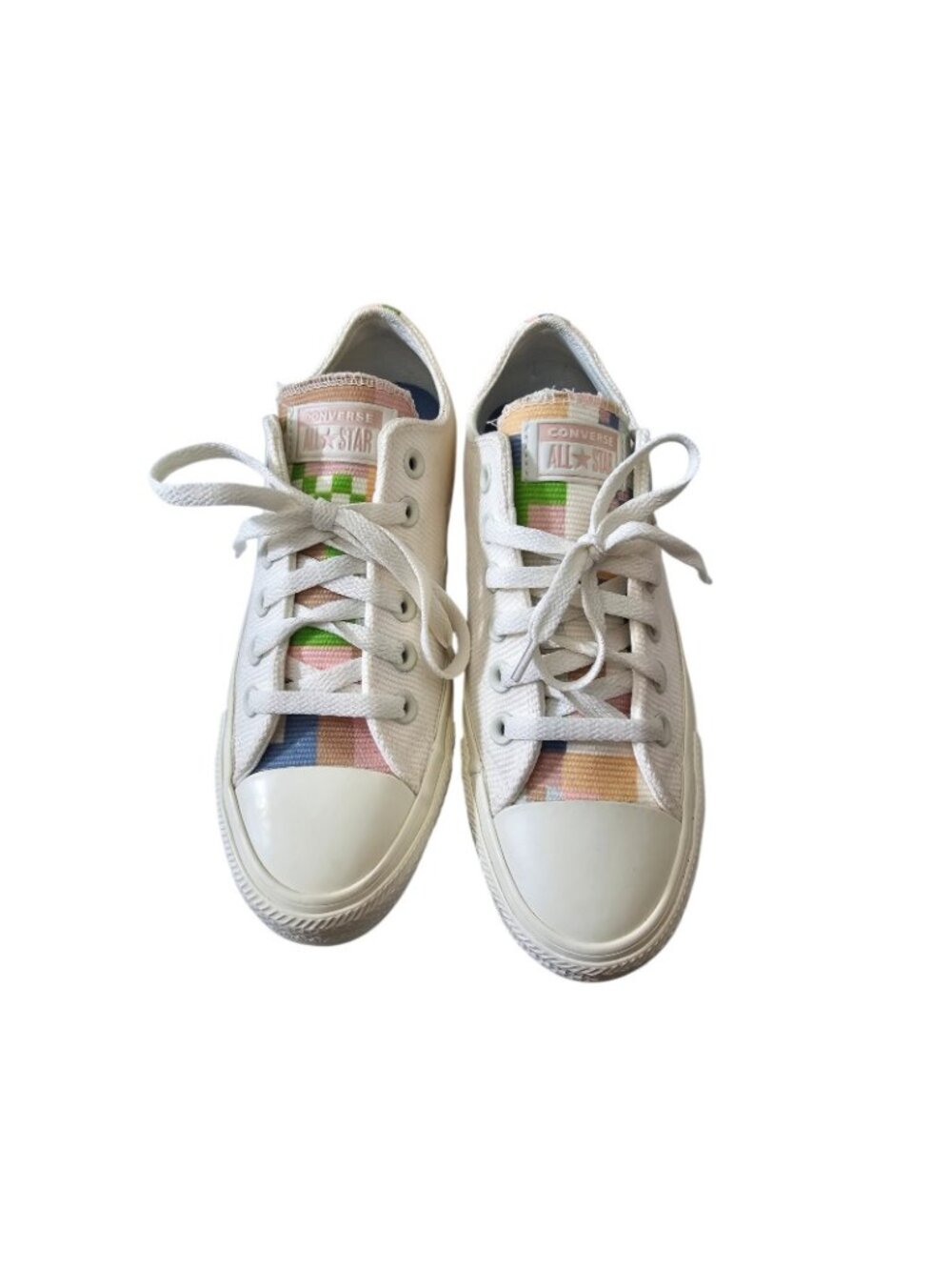 Converse Chuck Taylor Women's SZ 7 All Star Low Crafted Abstract Stripes W - Picture 7 of 8